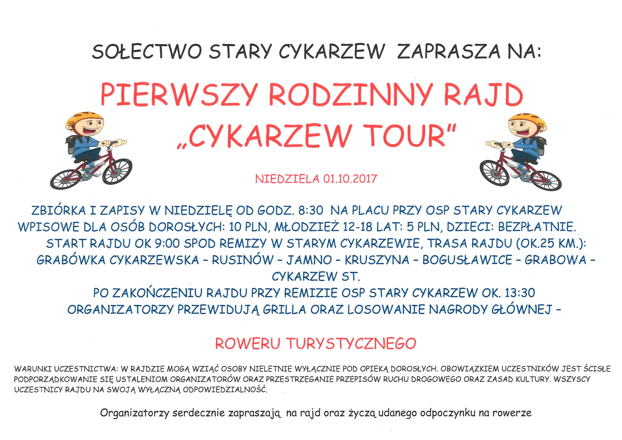 I Rodzinny Rajd „Cykarzew Tour”, zapraszamy!